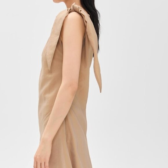 NEW NWT Rodebjer Spring Crinkled Dress Color: Tannin (XL) - Picture 3 of 9